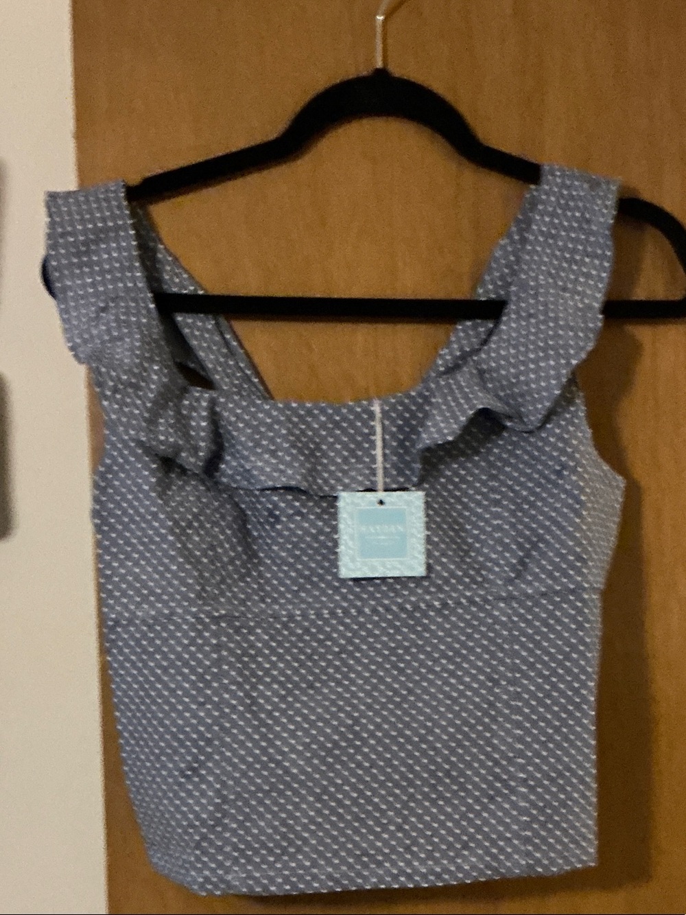 Hayden Light Blue Ruffled Square Neck Camisole